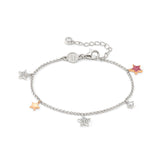 Nomination LUCENTISSIMA Armband aus 925er Silber, mit Charm-Anhängern und Cubic Zirkonia-Pavés verziert (033_(Stern, Rose))